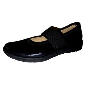 Hartjes XS Womens Blue Metallic Leather Mary Jane Elastic Strap Flats 9US/6.5UK